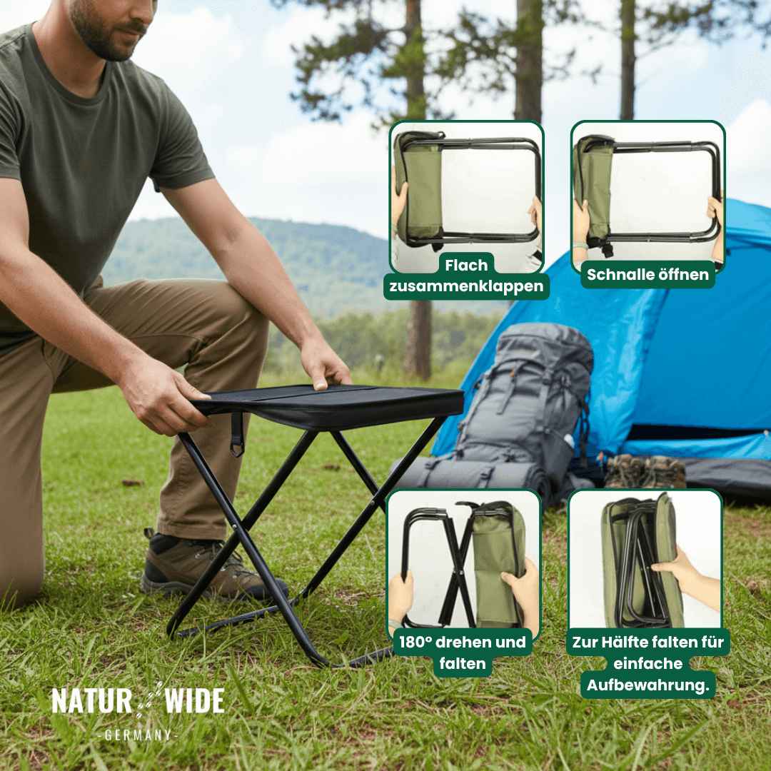 Faltbarer Campingstuhl, 0,9 kg, bis 120 kg – Ansicht 4