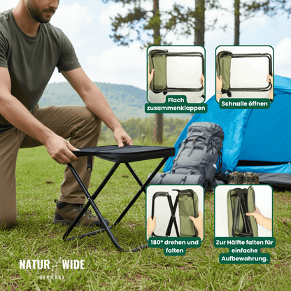 Faltbarer Campingstuhl, 0,9 kg, bis 120 kg – Ansicht 4