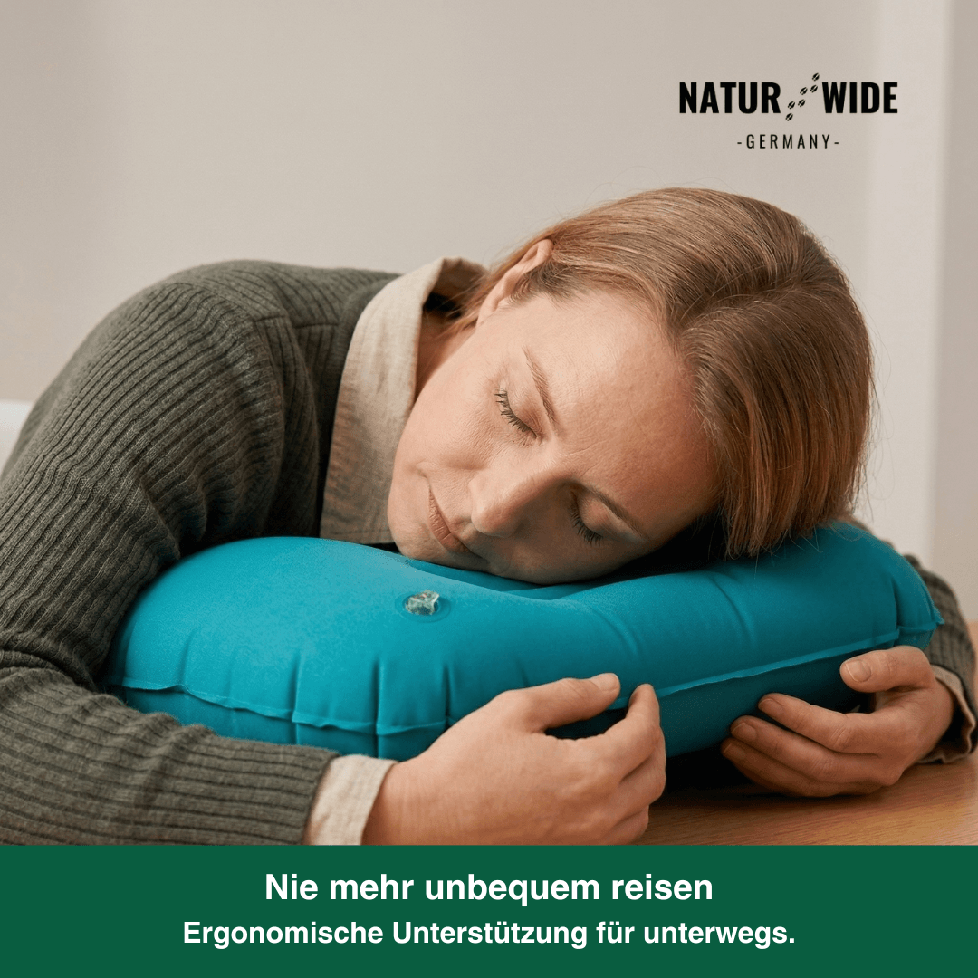 Aufblasbares Reisekissen mit integrierter Pumpe – Ansicht 6