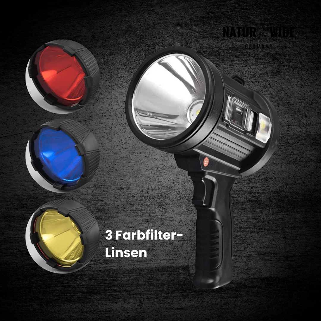 LED-Handstrahler mit Akku, Solar & Powerbank – Ansicht 7