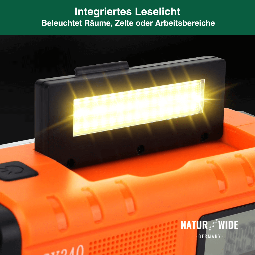 Kurbelradio mit Solar und 10.000-mAh-Powerbank – Ansicht 11