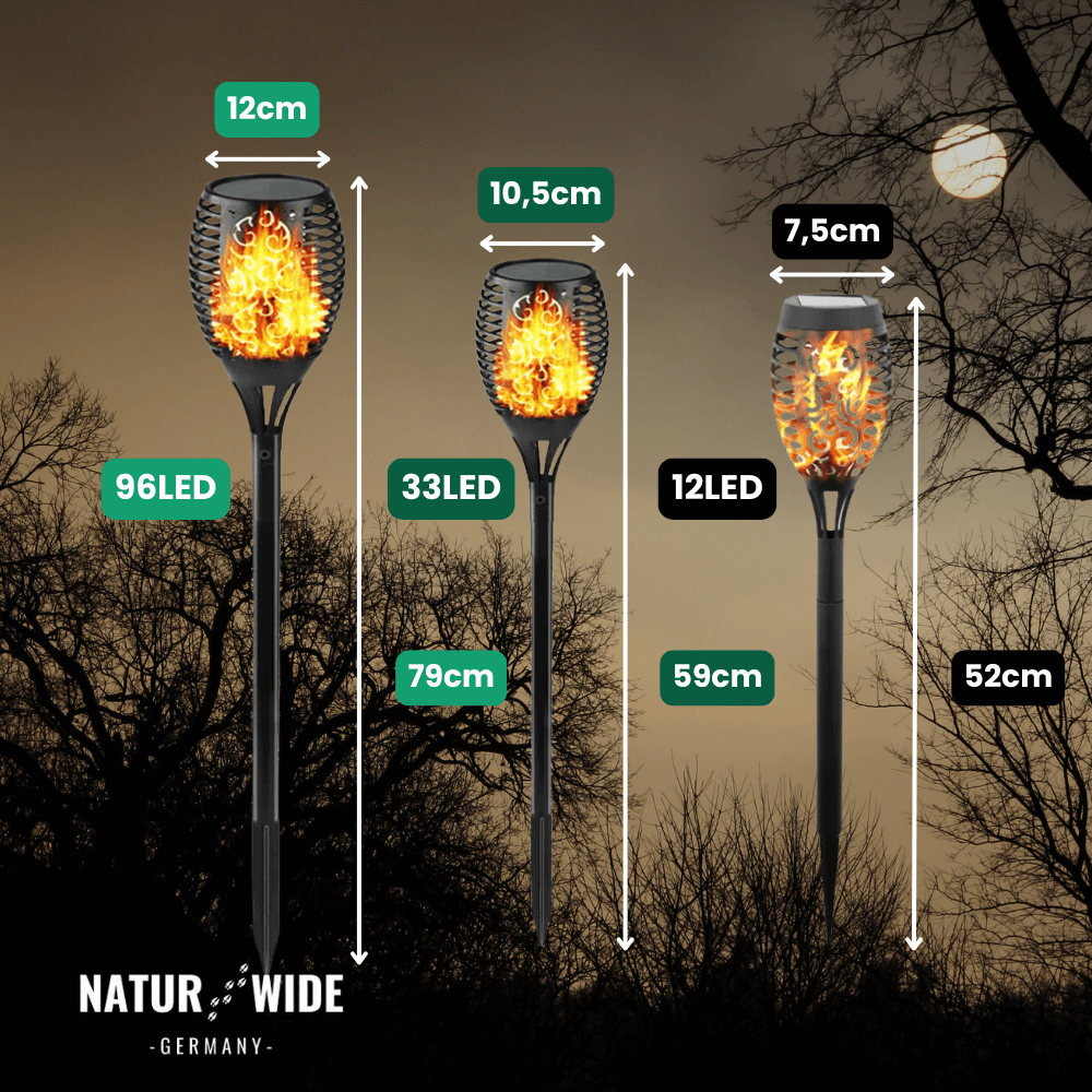Solar-Gartenfackeln mit Flammeneffekt, 4er-Set – Ansicht 7