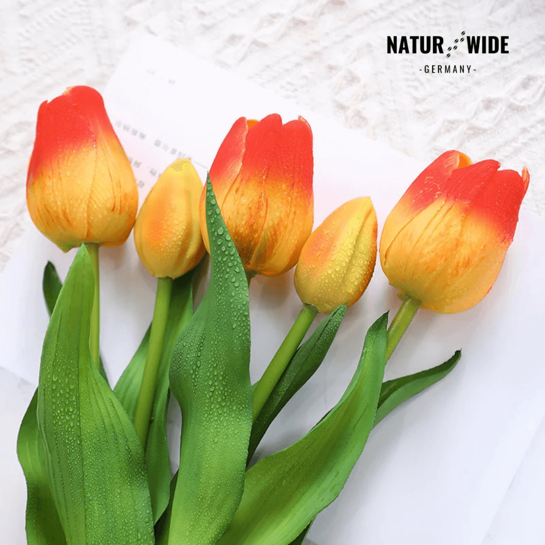 Künstliche Tulpen im 5er-Bund, täuschend echt – Ansicht 13