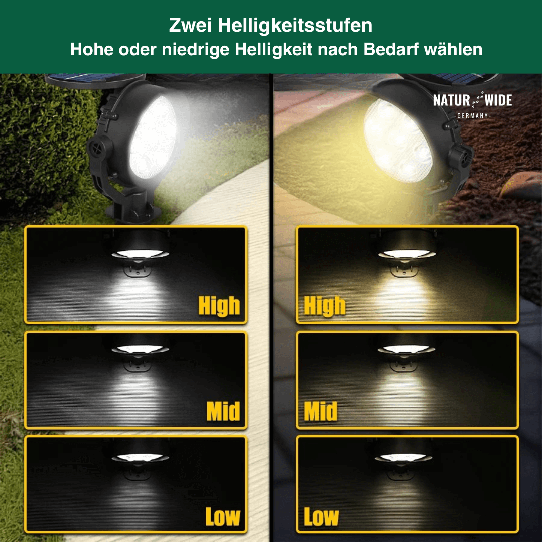 Solar-Gartenstrahler 2er-Set, IP65, verstellbar – Ansicht 6