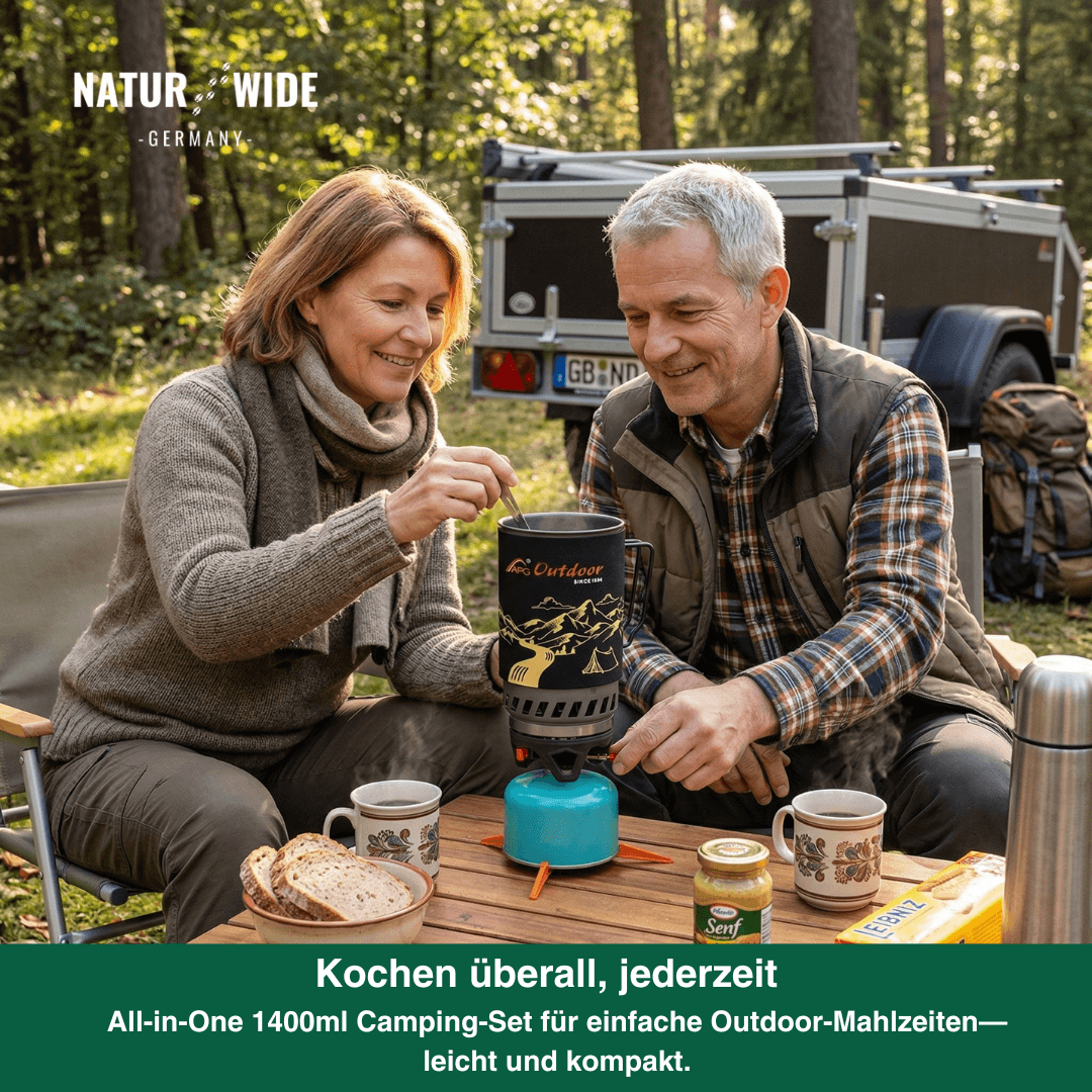 Kochsystem 1,4 L mit Gaskocher & Piezozündung – Ansicht 6