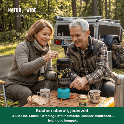 Kochsystem 1,4 L mit Gaskocher & Piezozündung – Ansicht 6