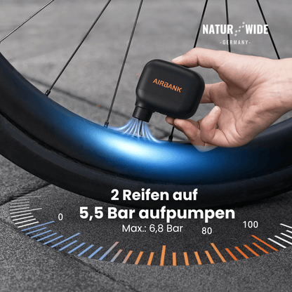 Elektrische Mini-Fahrradpumpe, 6,9 bar, 93 g – Ansicht 2