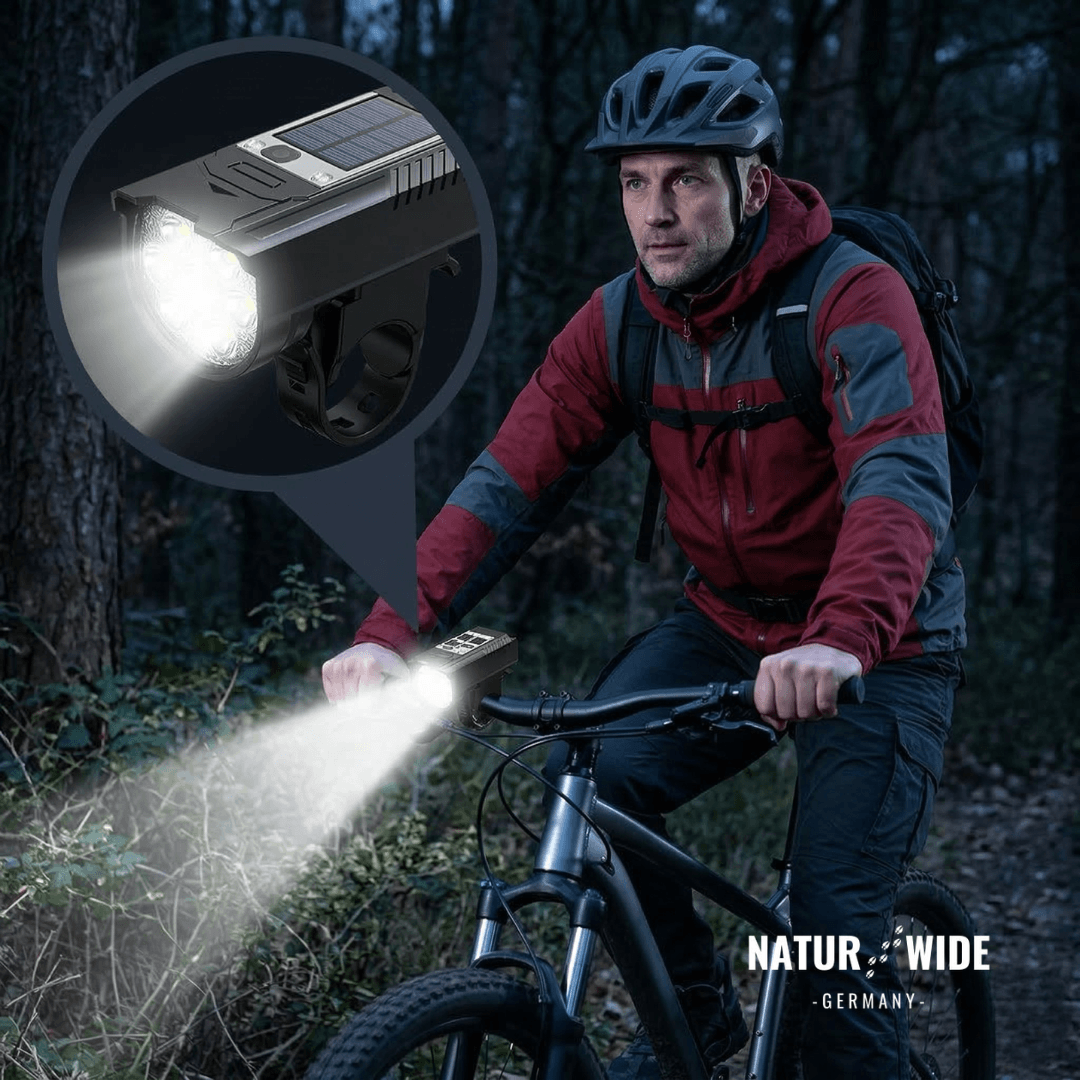 Akku-Fahrradlicht, 9 LEDs, Display & Rücklicht – Ansicht 11
