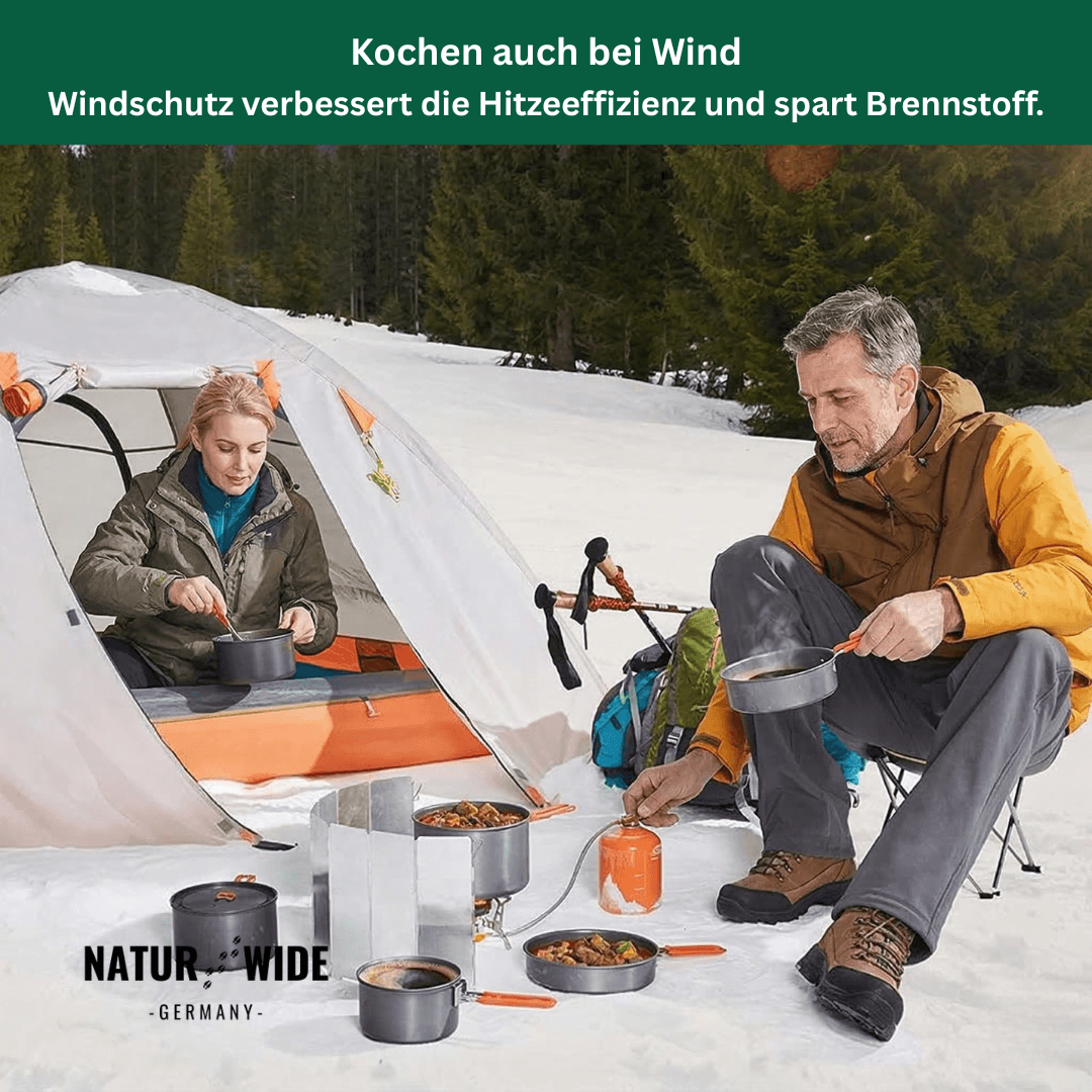 Faltbarer Windschutz für Campingkocher, Alu – Ansicht 6