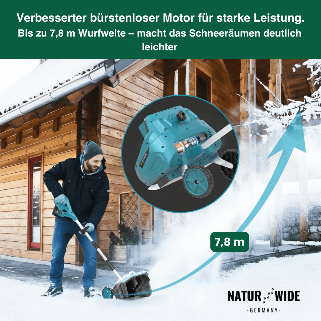 Akku-Schneefräse 3500 W, bürstenlos, mit Rädern – Ansicht 7