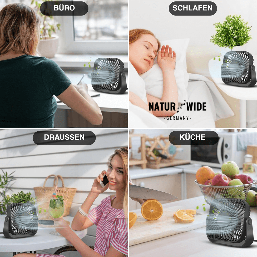 USB-Tischventilator 10 cm, 3 Stufen, neigbar – Ansicht 9