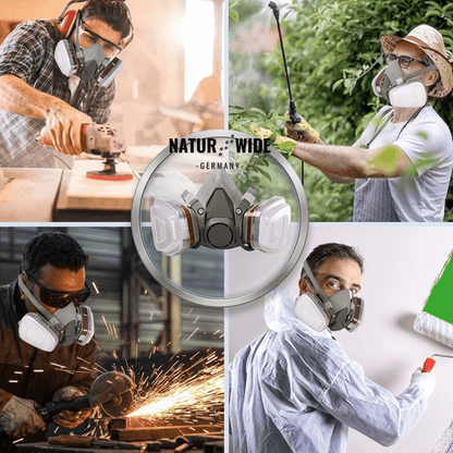 Halbmaske mit Filterpatronen & Schutzbrille – Ansicht 7