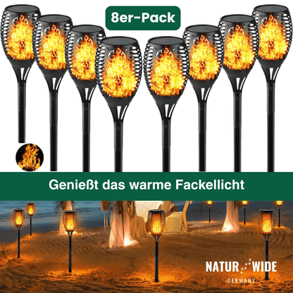 Solar-Gartenfackeln mit Flammeneffekt, 4er-Set – Ansicht 6