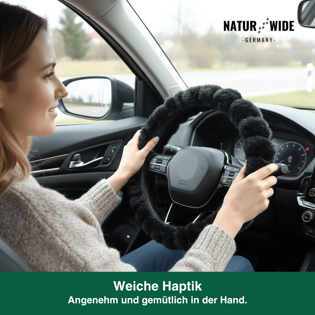 Plüsch-Lenkradhülle für den Winter, 38 cm – Ansicht 4