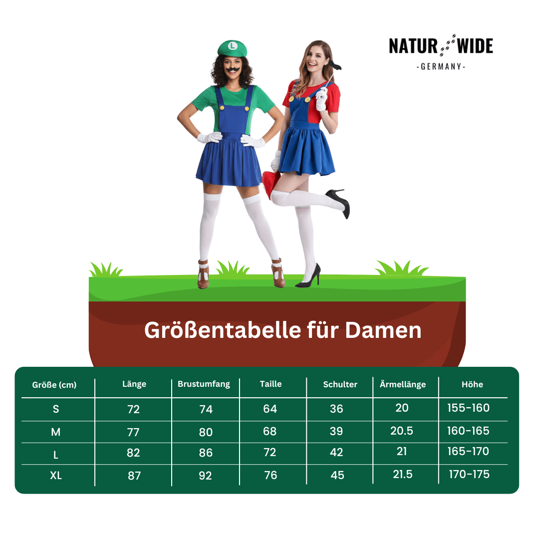 Klempner-Kostüm Rot & Grün: Overall oder Kleid – Ansicht 6