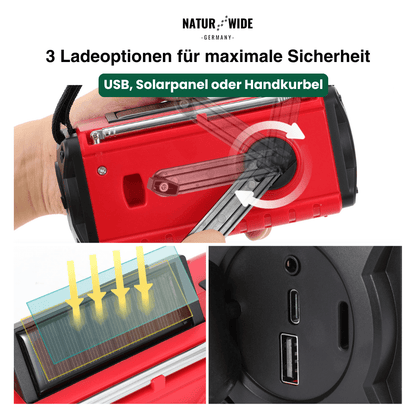 Kurbelradio mit Solar und 10.000-mAh-Powerbank – Ansicht 13
