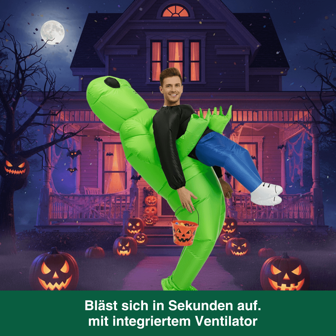 Aufblasbares Alien-Kostüm für Kind & Erwachsene – Ansicht 4