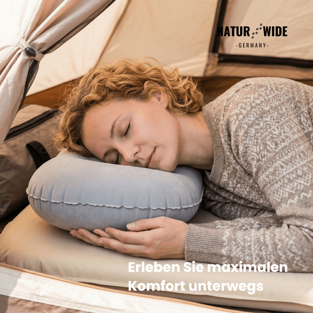 Aufblasbares Reisekissen mit integrierter Pumpe – Ansicht 8