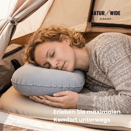 Aufblasbares Reisekissen mit integrierter Pumpe – Ansicht 8