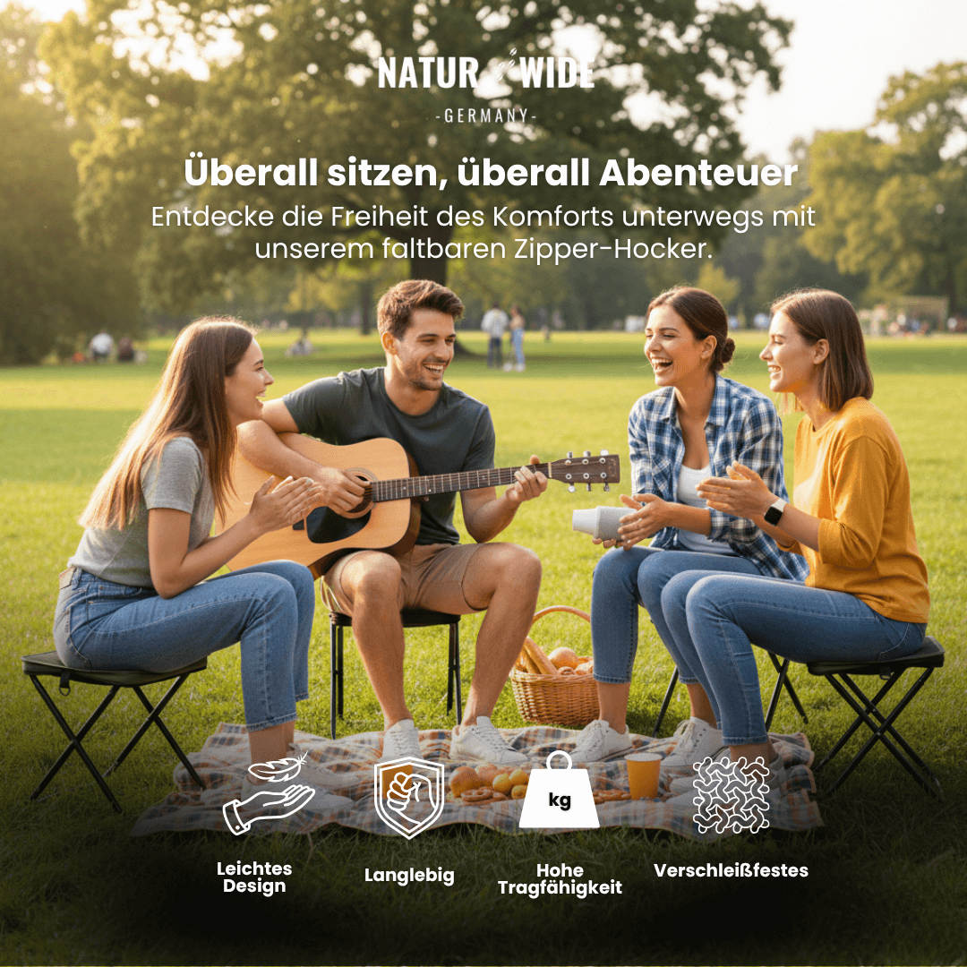 Faltbarer Campingstuhl, 0,9 kg, bis 120 kg – Ansicht 2