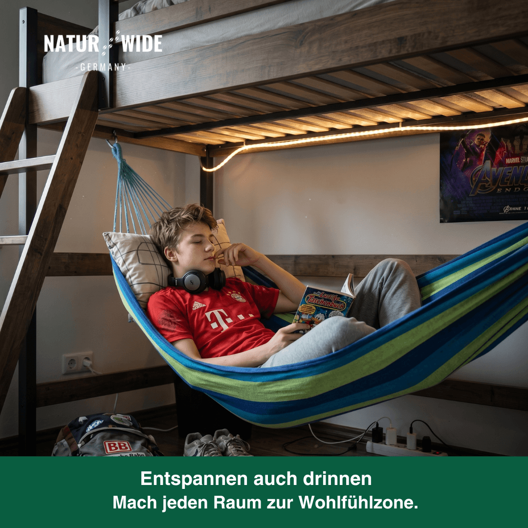 Canvas-Hängematte gestreift, 1 oder 2 Personen – Ansicht 4