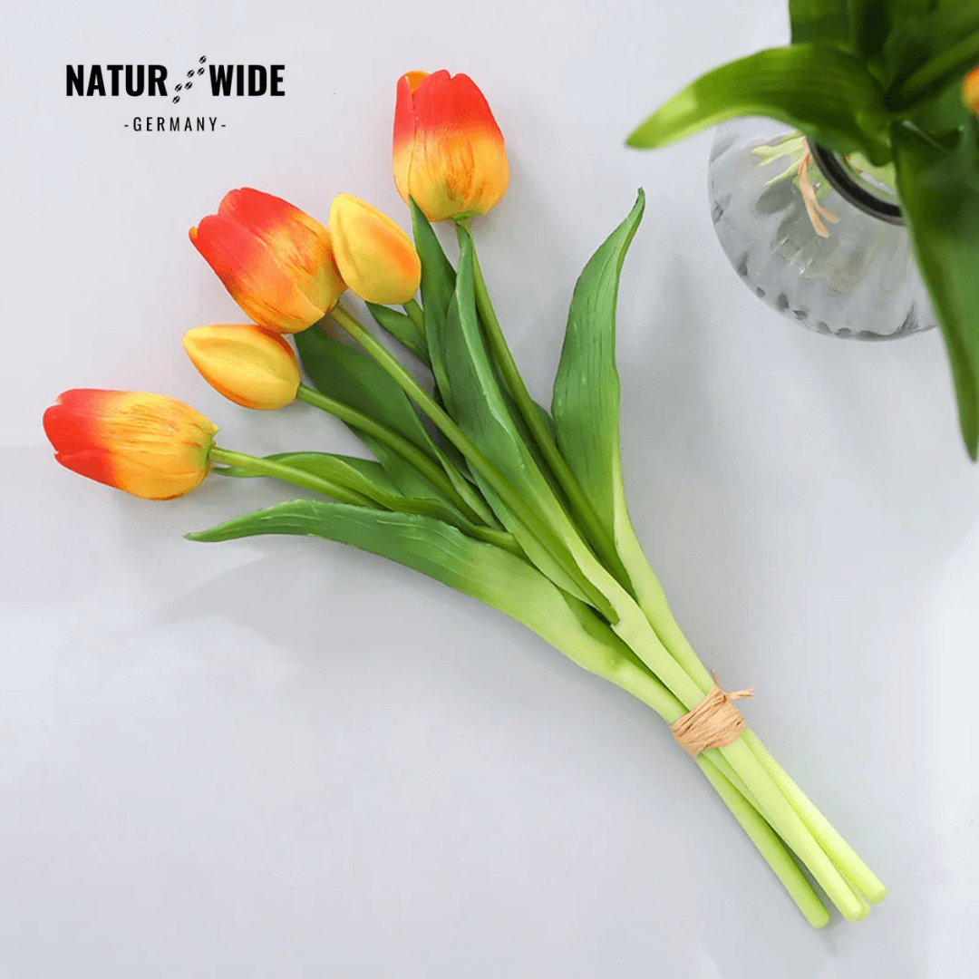 Künstliche Tulpen im 5er-Bund, täuschend echt – Ansicht 14