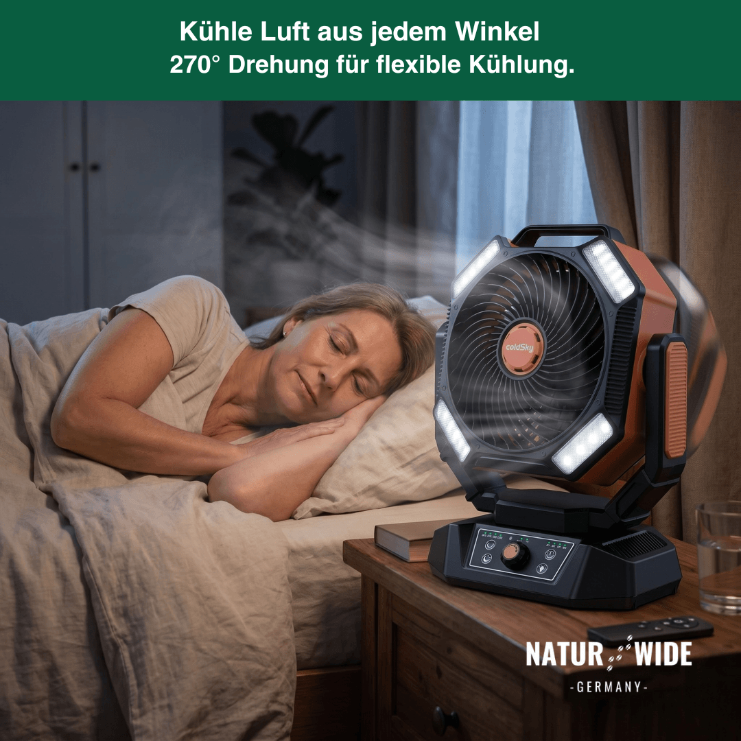 Campingventilator mit Licht, 20.000-mAh-Akku – Ansicht 6