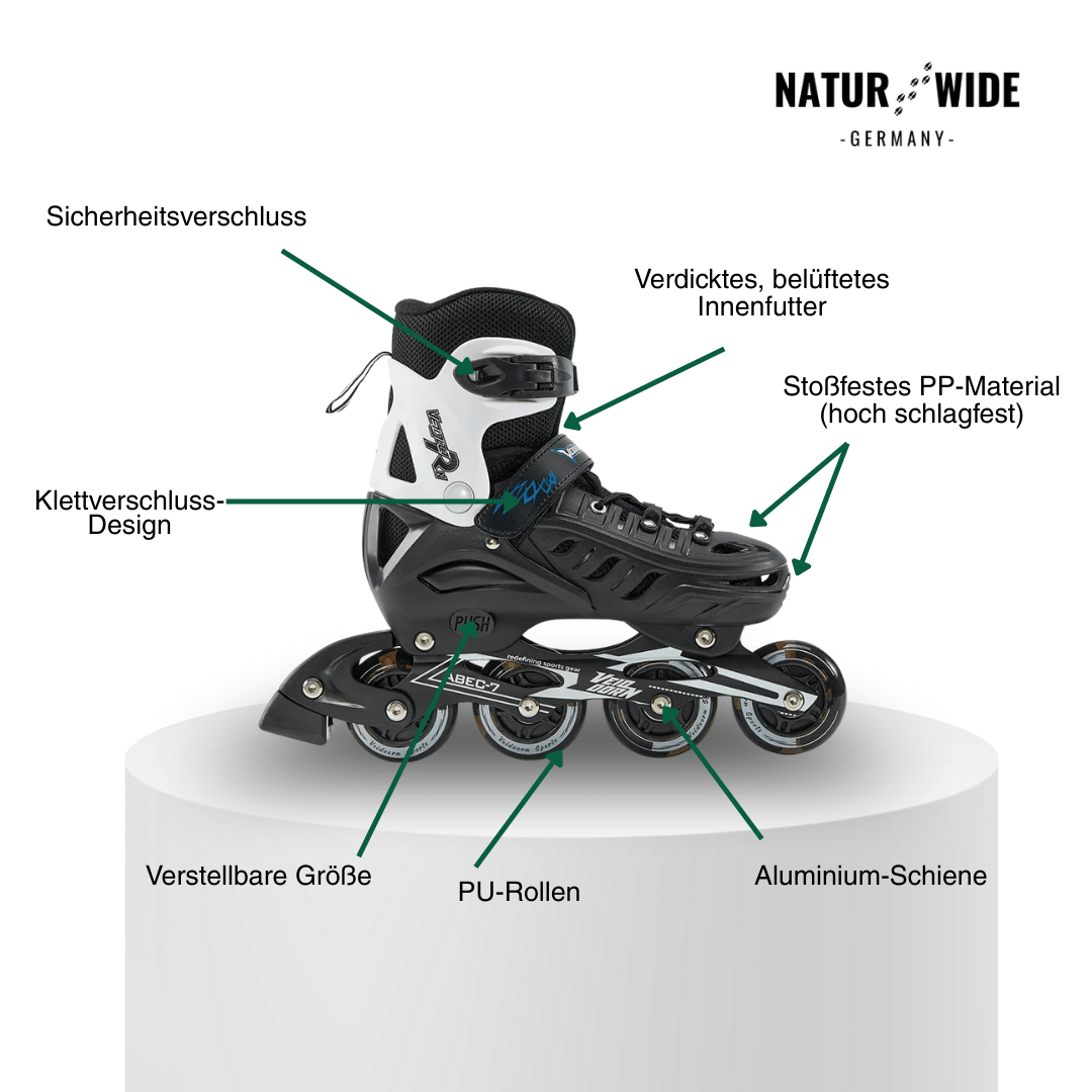Größenverstellbare Inline Skates mit LED-Rollen – Ansicht 10
