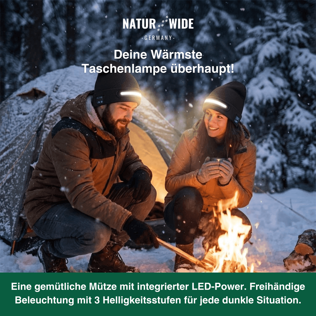 LED-Mütze mit Licht, USB-Akku, unisex – Ansicht 14