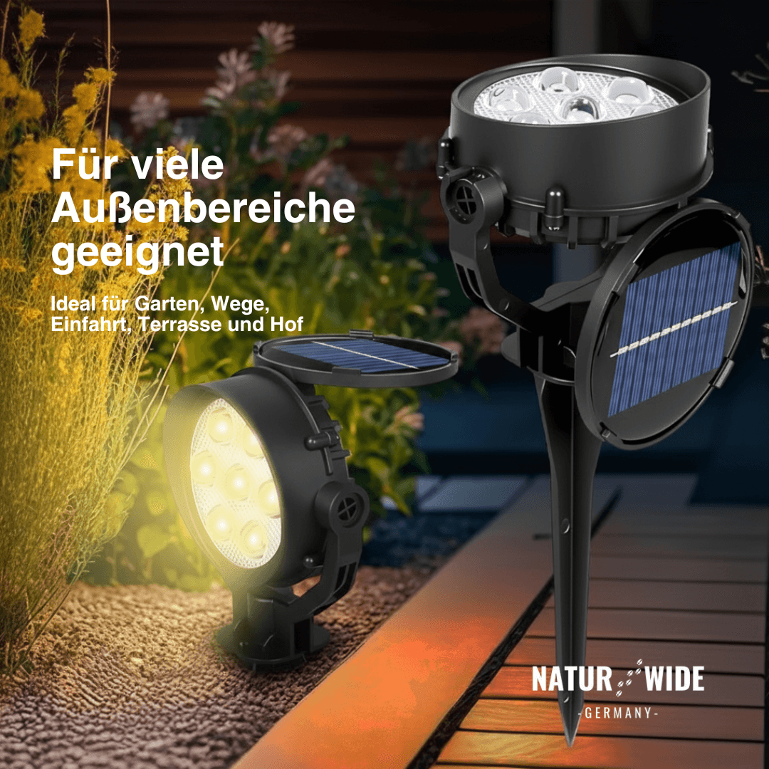 Solar-Gartenstrahler 2er-Set, IP65, verstellbar – Ansicht 11