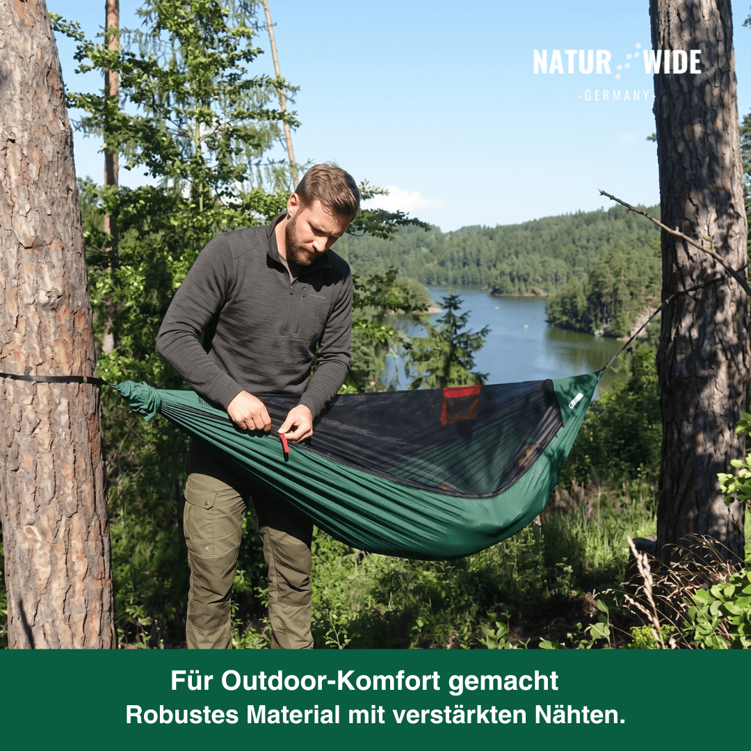 Camping-Hängematte mit Moskitonetz & Tarp – Ansicht 4