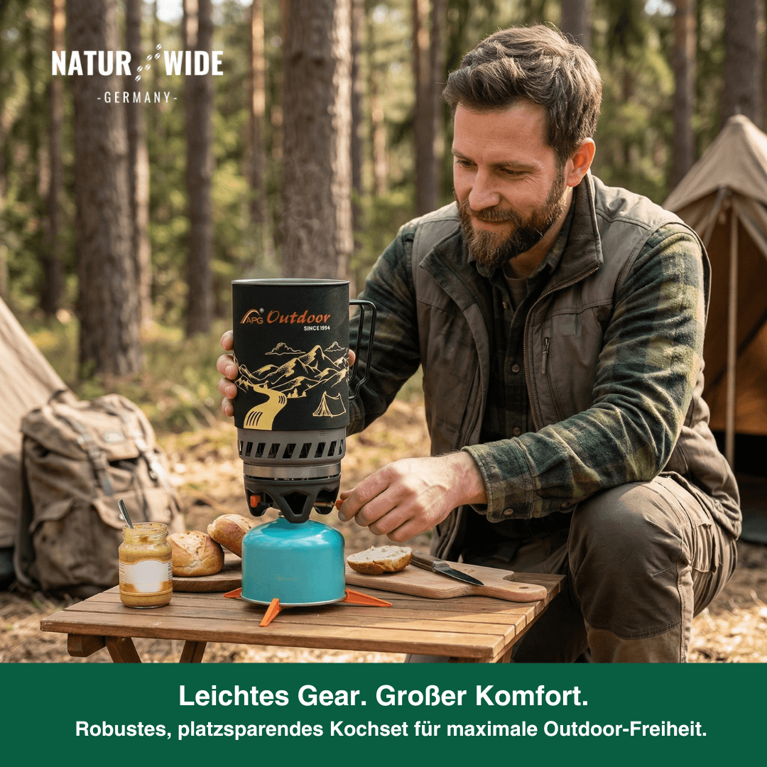 Kochsystem 1,4 L mit Gaskocher & Piezozündung – Ansicht 4