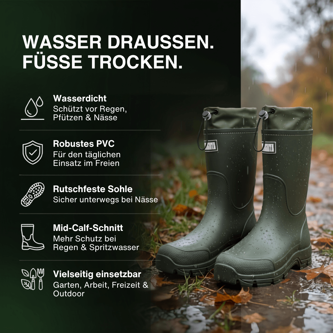 Wasserdichte Gummistiefel unisex, rutschfest – Ansicht 38