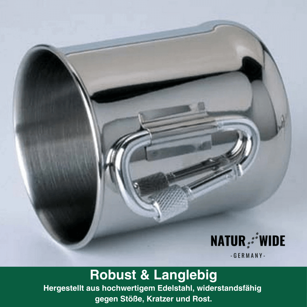 Edelstahlbecher 500 ml mit Karabinergriff – Ansicht 7