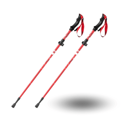 TrekMaster Wanderstöcke, Alu, verstellbar – Rot