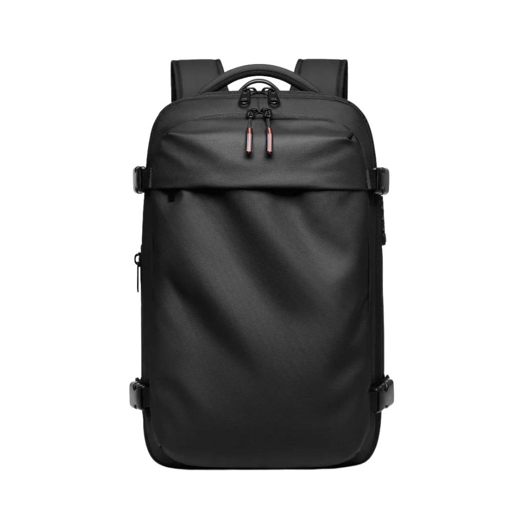 Vakuum-Rucksack 36–55 L mit 17-Zoll-Laptopfach – Schwarz