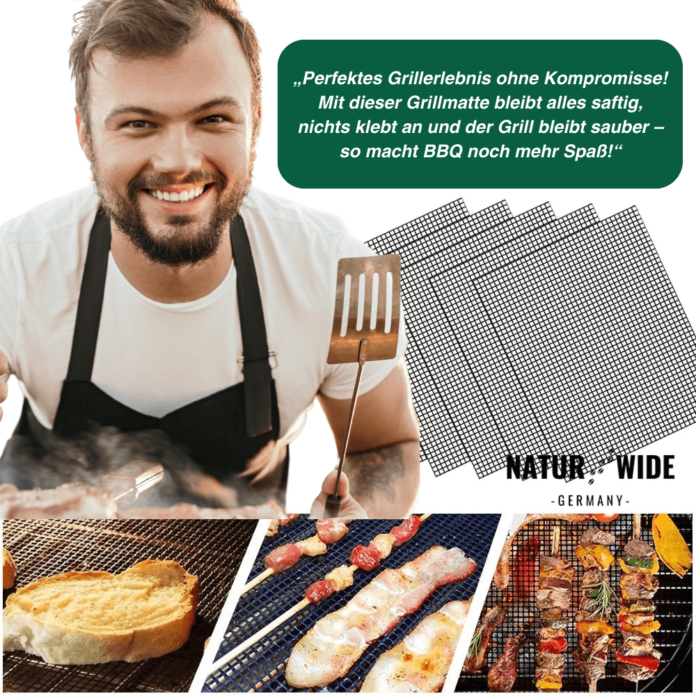 Grillmatten aus Glasfaser, 36 × 42 cm, 3er/10er – Ansicht 5