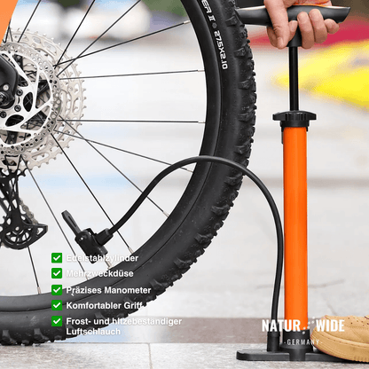 Fahrradpumpe 11 bar mit Manometer, alle Ventile – Ansicht 8