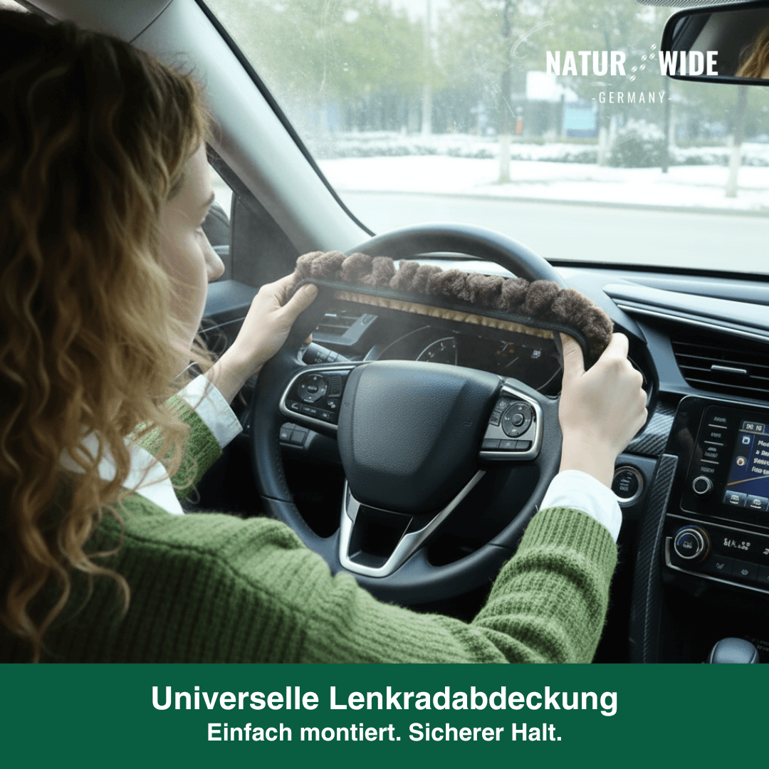 Plüsch-Lenkradhülle für den Winter, 38 cm – Ansicht 2