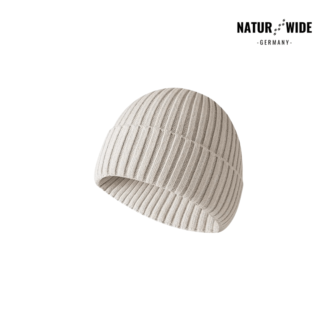 Strickmütze mit Umschlag, unisex, 14 Farben – Beige