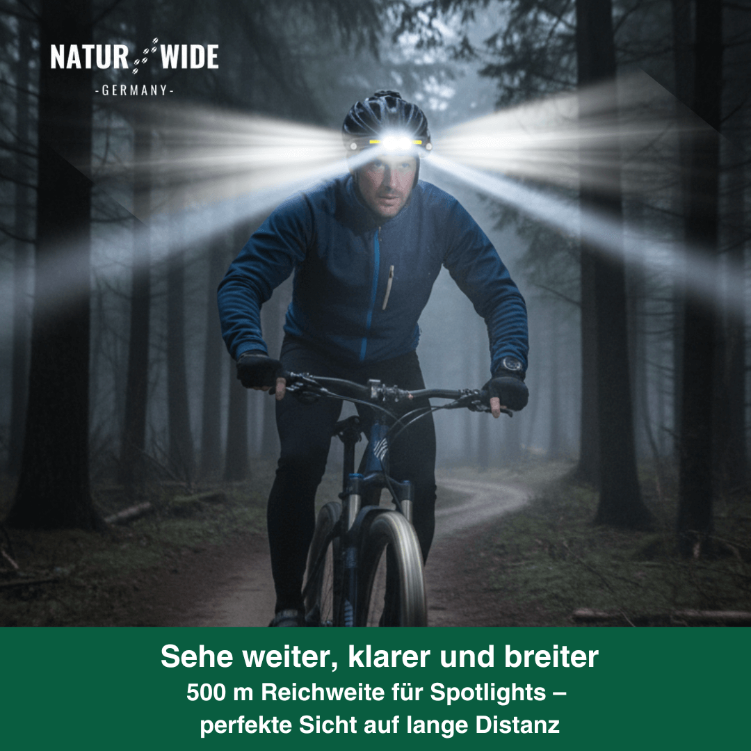 Stirnlampe mit Doppel-Fernlicht und 230° COB – Ansicht 12
