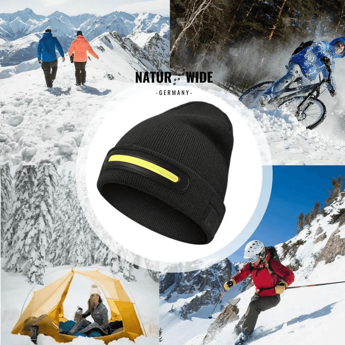 LED-Mütze mit Licht, USB-Akku, unisex – Ansicht 3