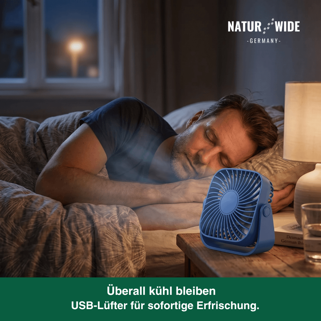 USB-Tischventilator 10 cm, 3 Stufen, neigbar – Ansicht 7