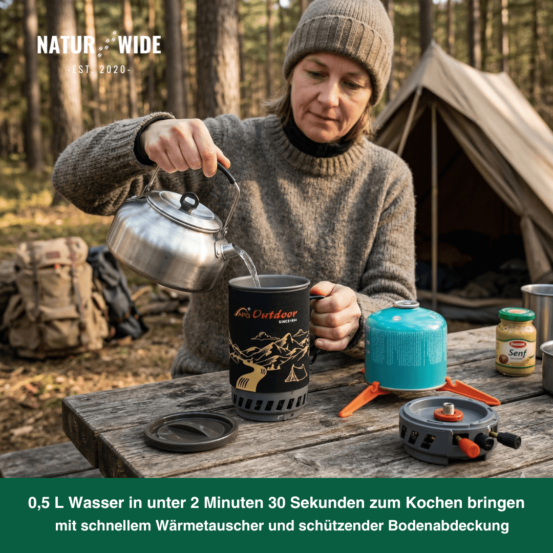 Kochsystem 1,4 L mit Gaskocher & Piezozündung – Ansicht 2