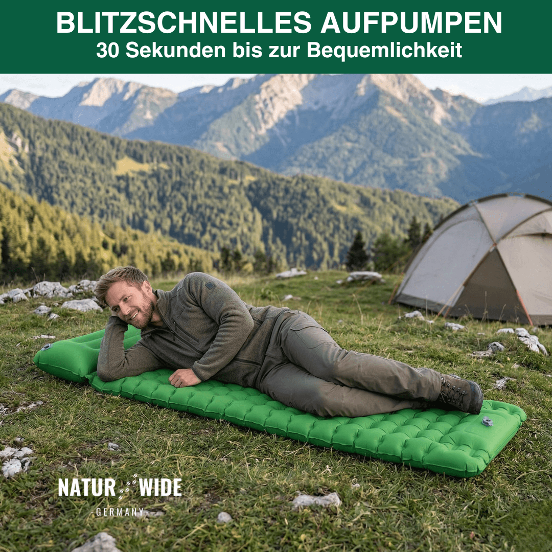 Ultraleichte Isomatte mit Fußpumpe, 8 cm dick – Ansicht 22