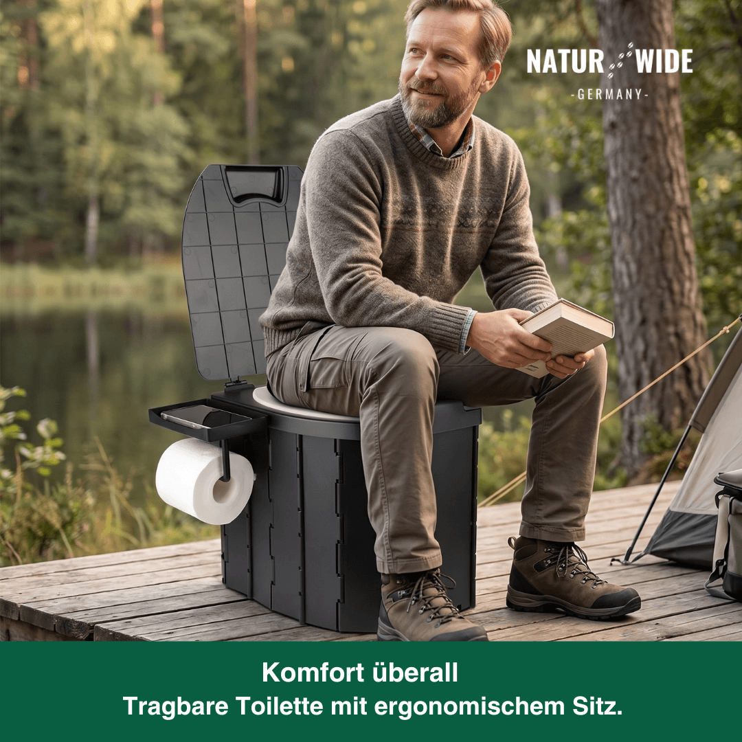 Faltbare Campingtoilette bis 200 kg, 1,85 kg – Ansicht 10