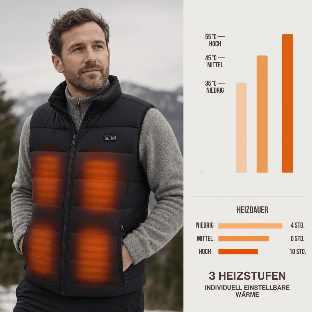 Beheizte Weste mit 9 Heizzonen für Powerbank – Ansicht 2