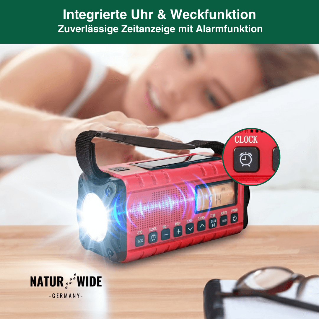 Kurbelradio mit Solar und 10.000-mAh-Powerbank – Ansicht 15