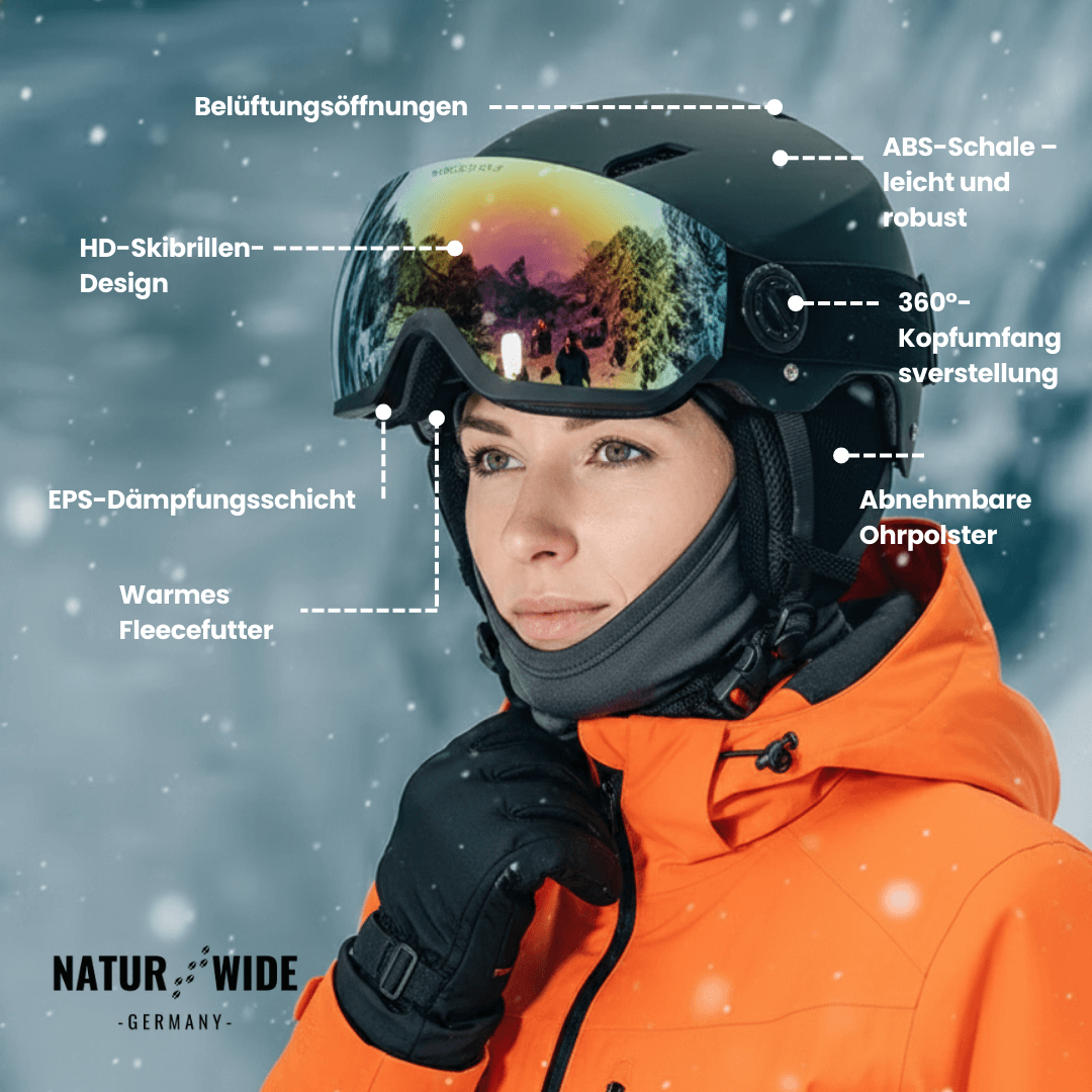 Skihelm mit integriertem Visier, Anti-Beschlag – Ansicht 4