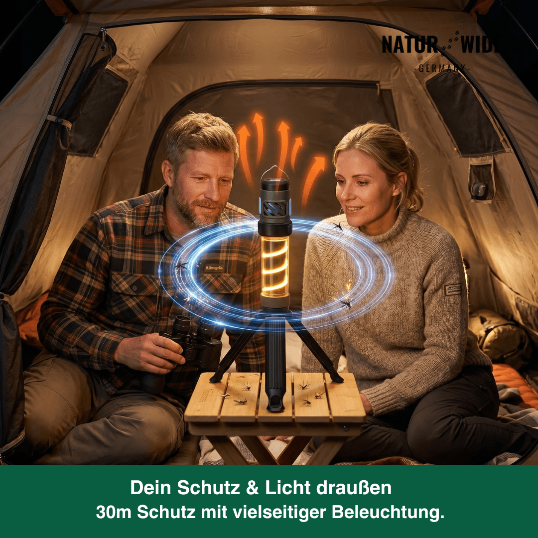 5-in-1-Campinglampe mit Mückenschutz & Stativ – Ansicht 4